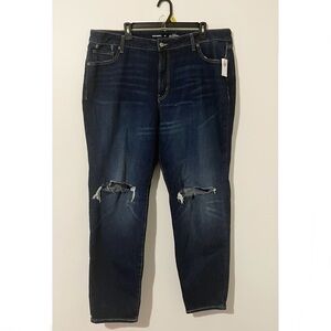Old Navy High Rise OG Straight Leg Blue Denim Jeans Distressed Plus Size 20 New